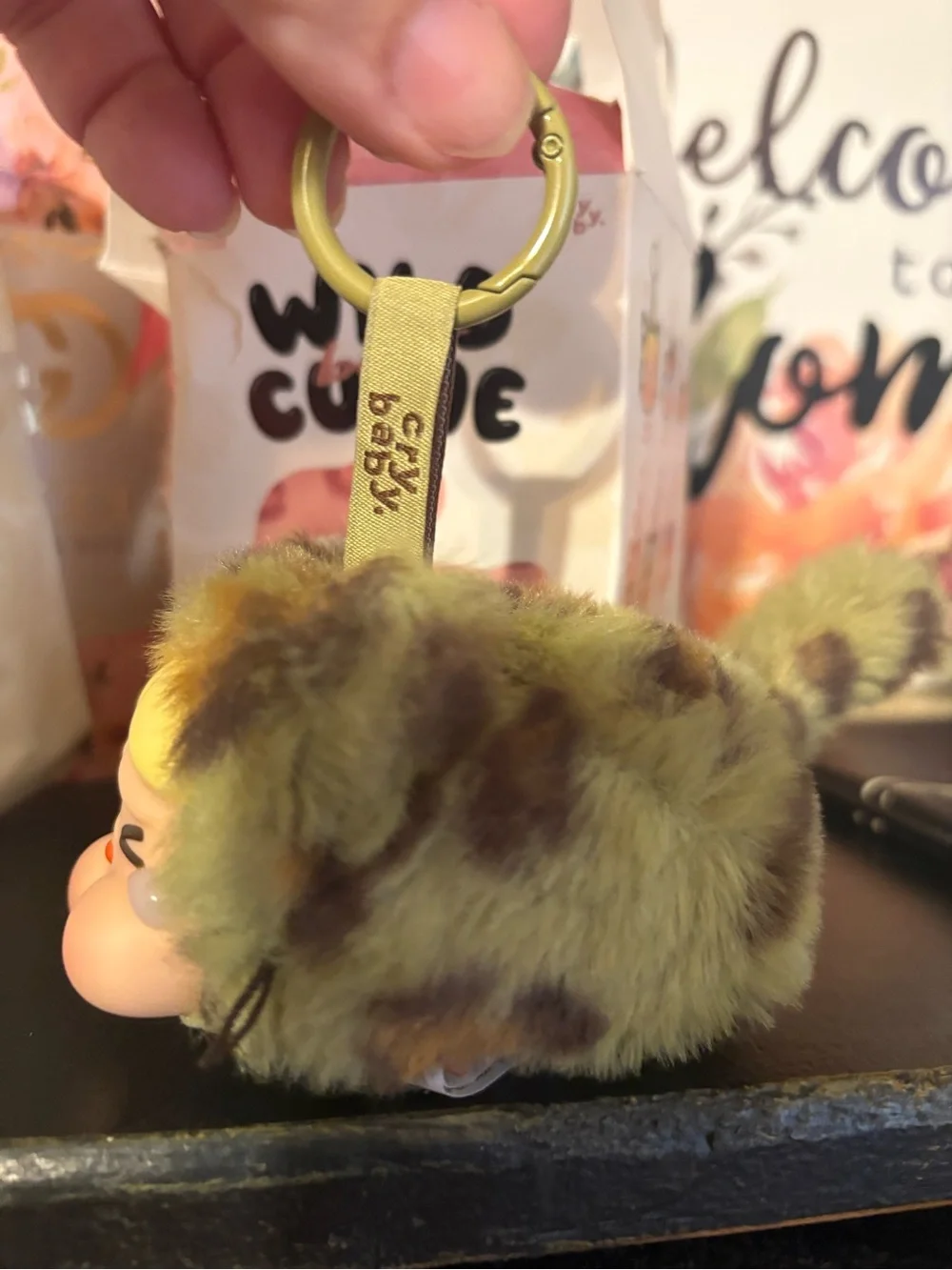 2/30❤️popmart crybaby Plush Keychain - cheetah 🐆 Fuzzy Character